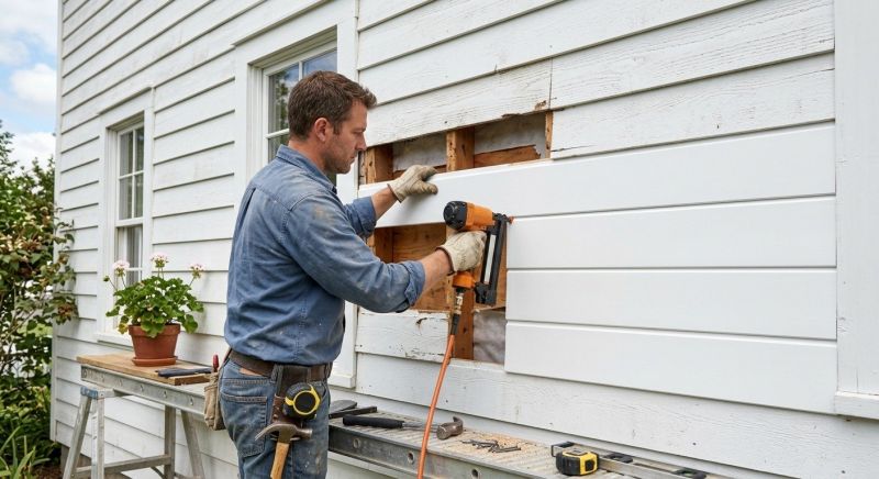 Our team working on Siding Service projects in Pittsboro, NC